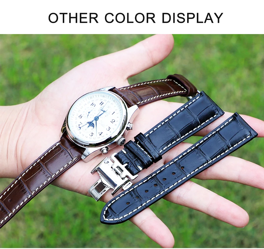 Leather Watch Strap for Longines Master Elegant Watchband Longines 1832 Record 13mm 14mm 15mm 18mm 19mm 20mm 21mm 22mm Band