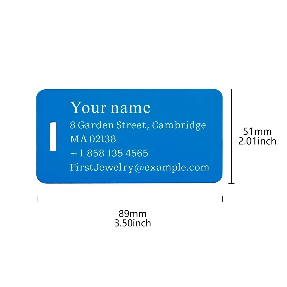 ปรับแต่งส่วนบุคคลป้ายกระเป๋าเลเซอร์ Reusable ป้ายชื่อติดกระเป๋าเดินทางแกะสลักแฟชั่นโลหะกระเป๋าถือเดินทางป้ายกระเป๋าสัมภาระกระเป๋าเดินทาง