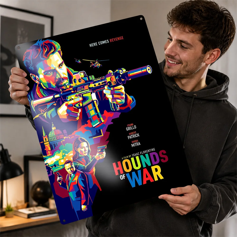 Hounds of War Movie Metal Poster Perfect Gift for Fans Lovers Personalized Wall Art Metal Sign for Decoration Room Funny Signs