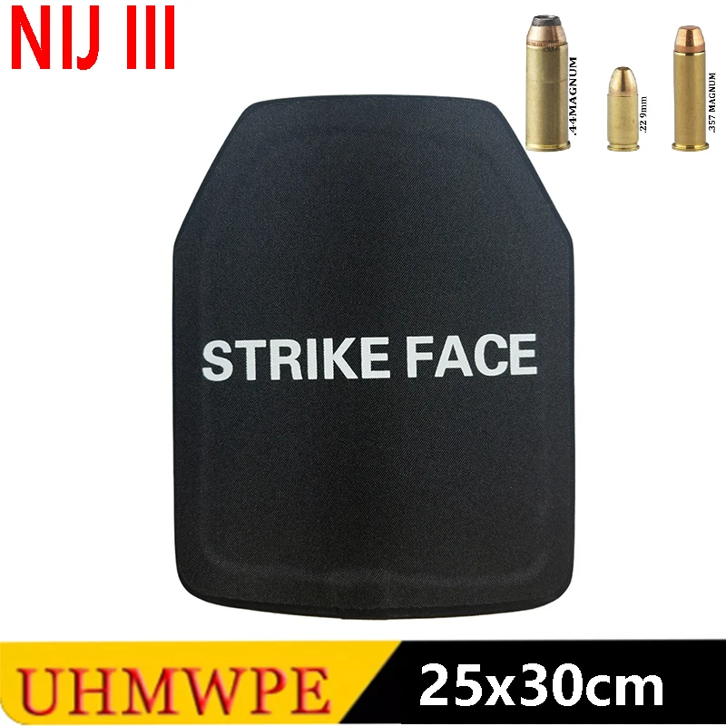 NIJ III Bulletproof Plate 10x12 inch Lightweight Tactical UHMWPE Ballistic Protection Level 3  For Body Armor Tactical Vests