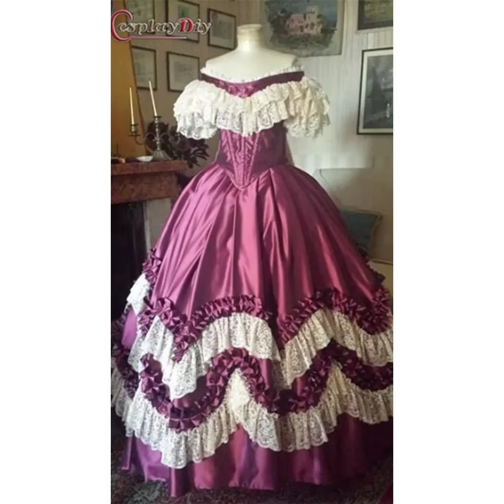 Cosplaydiy Civil War Theater Southern Belle Ball Dress Historical Victorian Elegant Wedding Dress Princess Costume