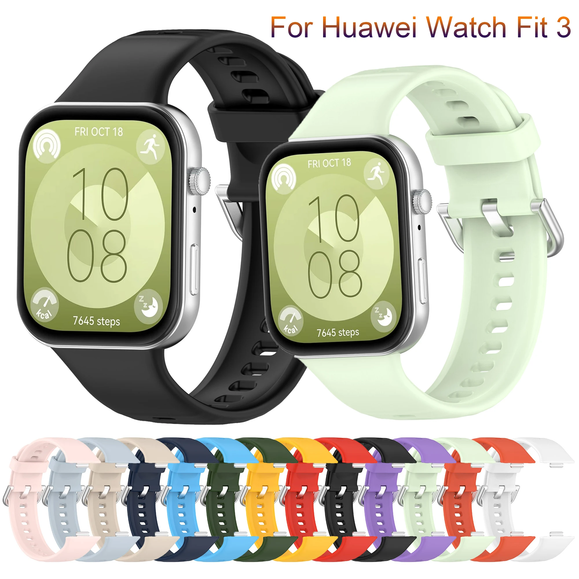 

Official Soft Silicone Strap For Huawei Watch Fit 3 Smartwatch Sport Bracelet Wristband For Huawei Watch Fit3 Correa Accessories