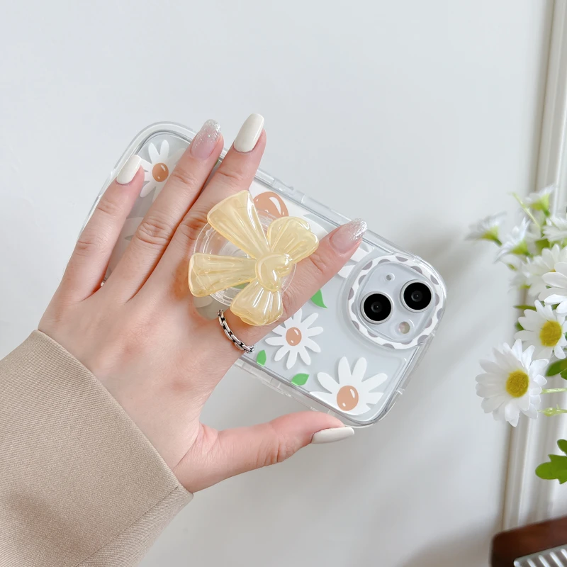 Dudukan Ponsel Griptok Busur 3D Simulasi Makanan untuk IPhone Samsung Universal Dudukan Pegangan Ekspansi Aksesori Lucu Korea