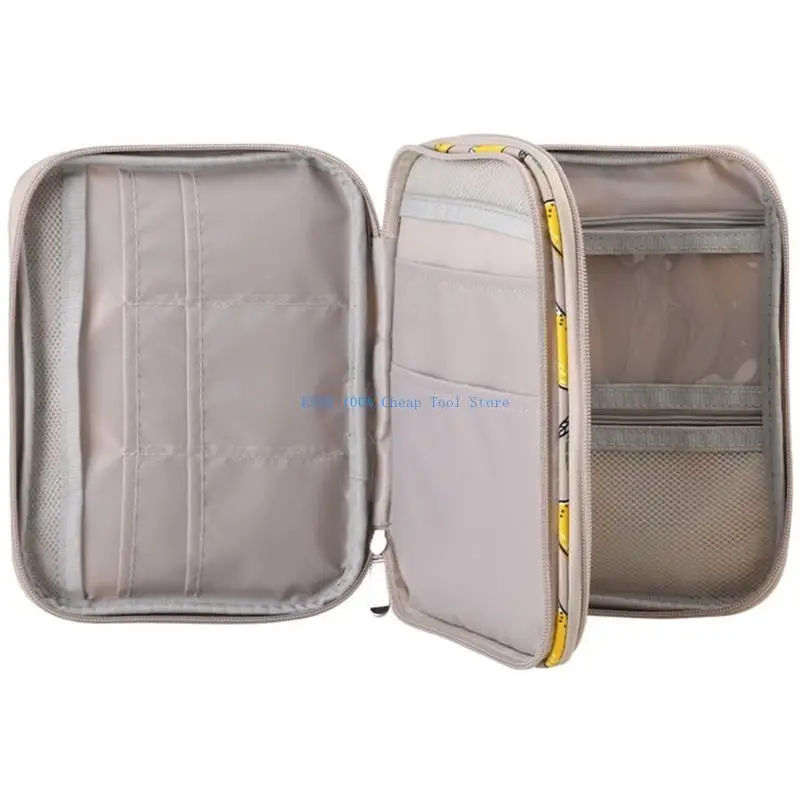 

G6KA Crochet Bag for Crochet Hook Knitting Needle Yellow Lemon Storage Case Double Organiser Bag Storage Organiser Bag