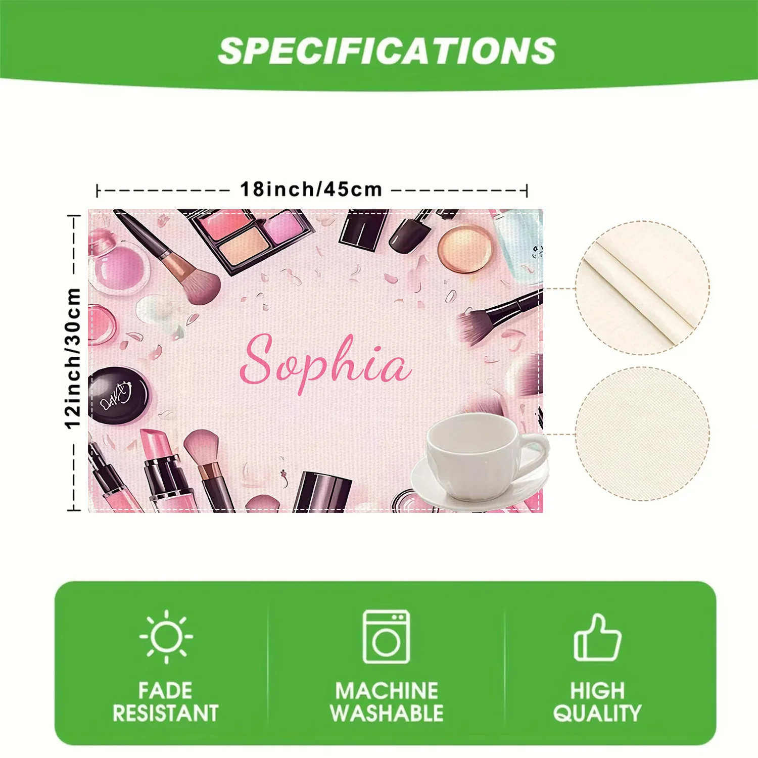 Customized Name Cosmetics Design Placemats Home Decor Production Spring And Summer Home Decorations Personalized Gifts for Home
