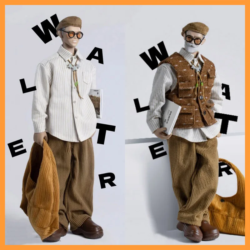 

PART2PARK 1/6 Scale Fashion Trend White Bearded Old Man Head Carving Clothes Set Fit 12inch Action Figure Model Toys