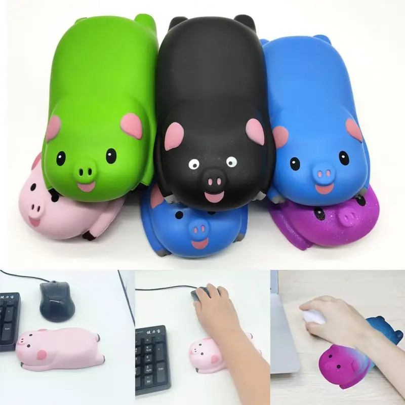 

Wrist Rest Pad Support for Keyboard Mousepad Ergonomic Memory Foam Cartoon Pig Anti-Slip Office Gaming PC Laptop Comforatable