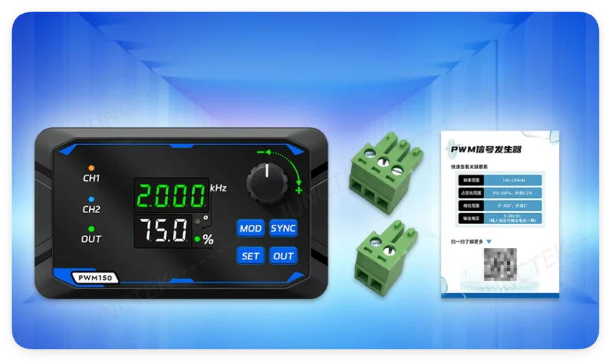 PWM150 Dual Channel Signal Generator LED PWM 1Hz-150KHz PWM Pulse Frequency Duty Cycle Adjustable Square Wave Generator