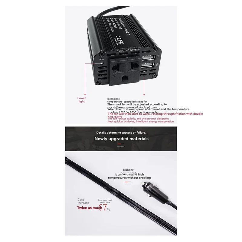 محول طاقة 12 فولت إلى 220 فولت 150 واط سيارة العاكس الداعم جهاز تحويل الطاقة للسيارات دفعة الاتحاد الأوروبي التوصيل #2