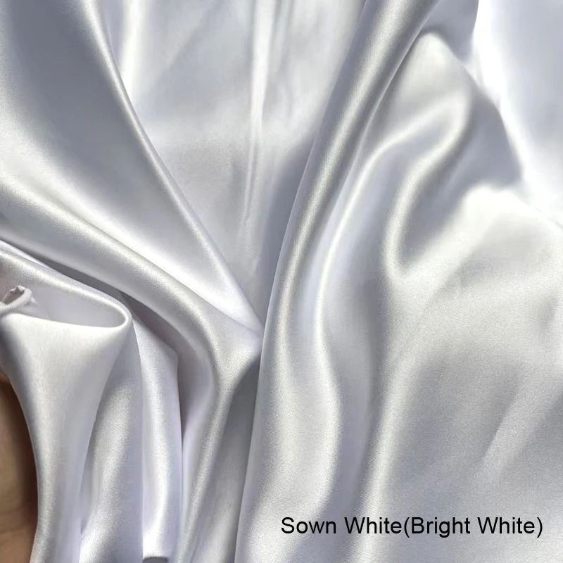 White High Quality Soft Thick Satin Fabric for Bridal Wedding Dress Satin Evening Formal Dress Material DIY Sewing