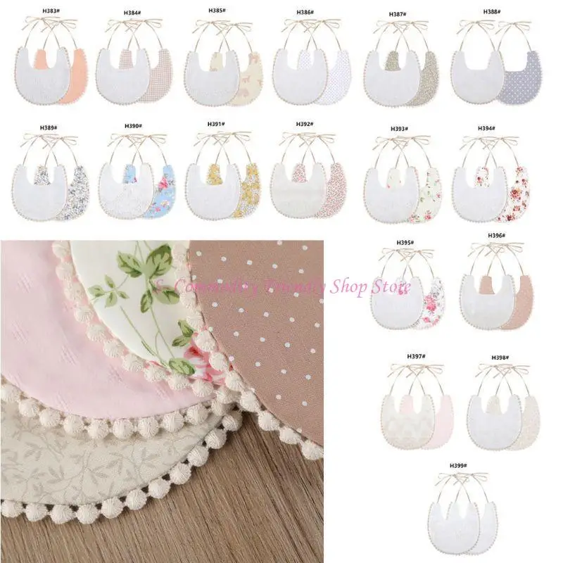 85AE الوليد القطن التطريز المرايل طفل الفتيات منشفة لعاب الأطفال طفل تغذية ملابس التجشؤ باندانا وشاح