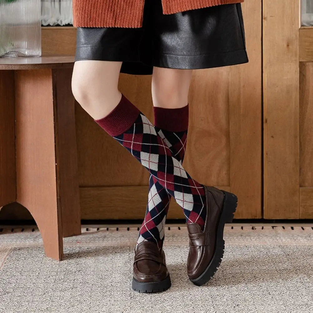 

Unique Plaid Stripe Check Socks Elastic Harajuku British Style Long Socks Academic Atmosphere Hosiery JK Stockings Women Lolita