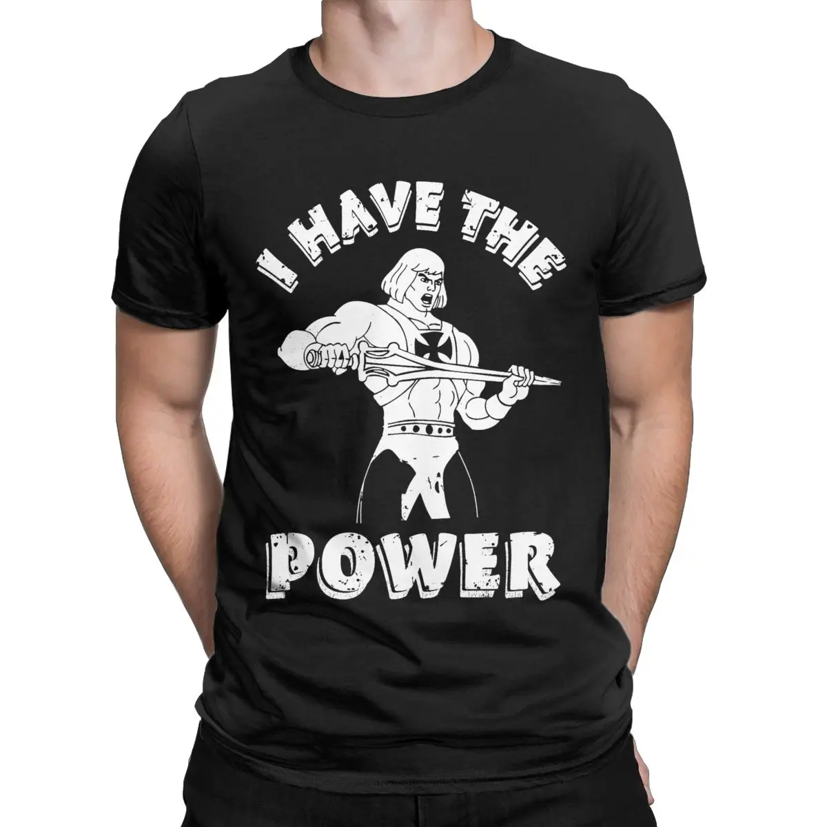 Men He-Man I Have The Power T Shirts Masters Of The Universe Pure Cotton Clothes Vintage Crew Neck Tee Shirt Printing T-Shirts