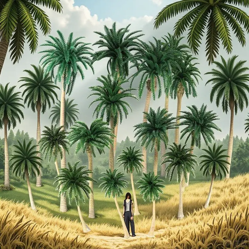 

15Pcs Green Coconut Palm Trees Scenery Landscape Decoration Ideal for House Desk Living Room Kitchen Landscape Model Tree