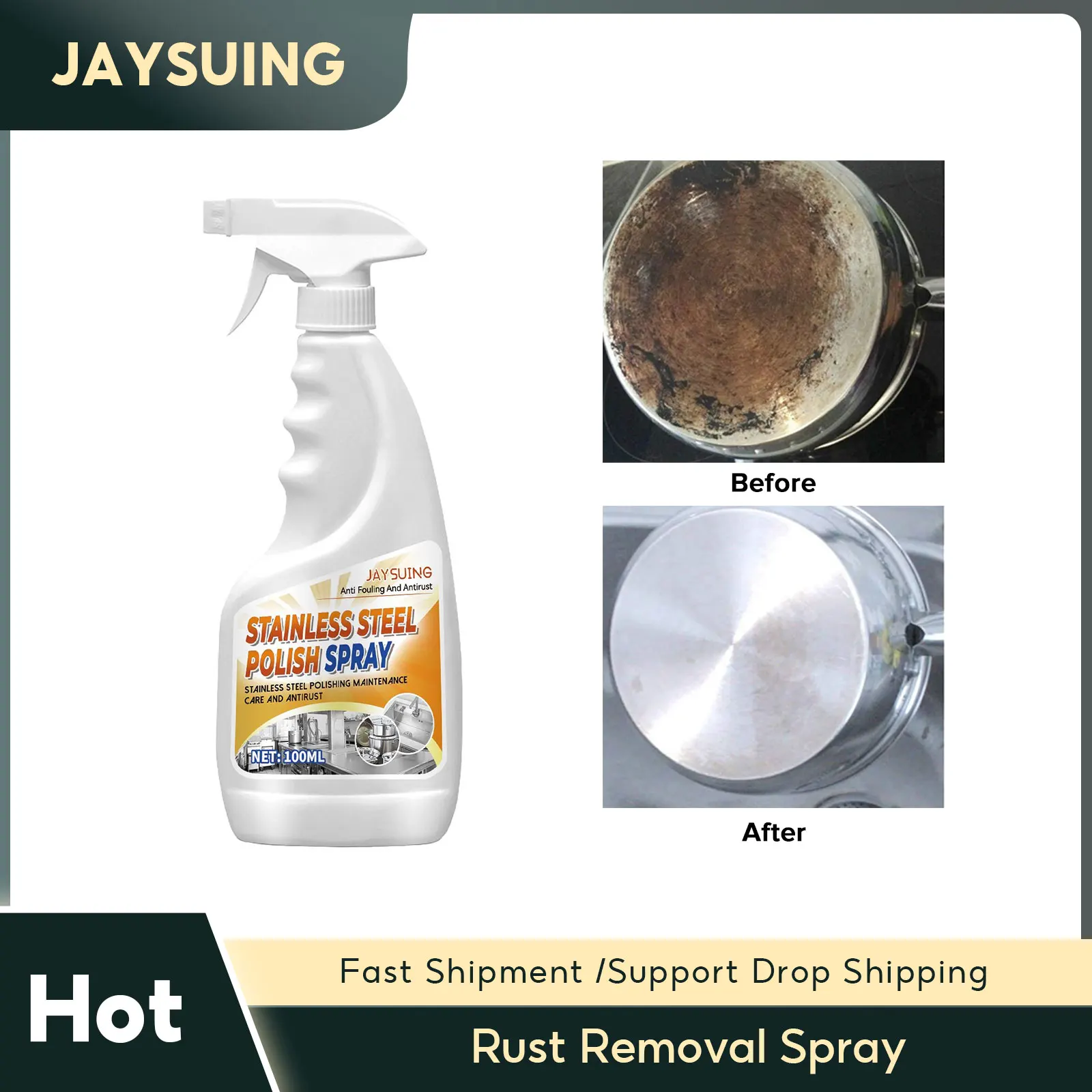 Rust Removal Spray Grills Ovens Dirt Oil Stain Cleaning Degreaser Metal Cookware Polishing Anti Rust Agent Kitchen Rust Cleaner