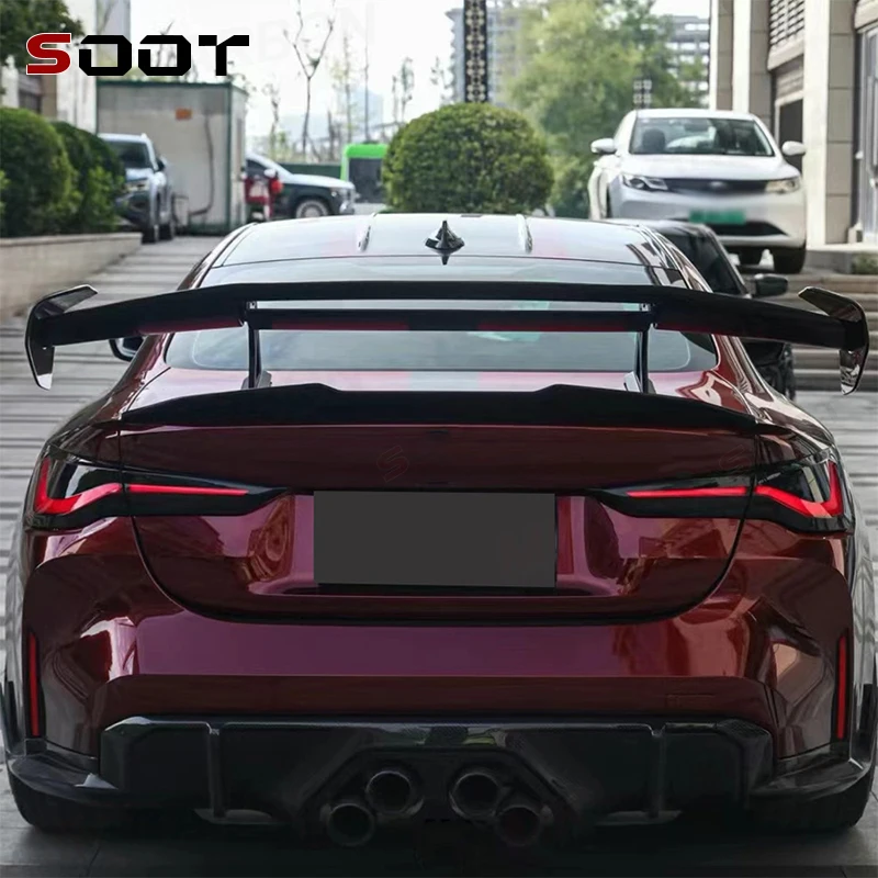 

for BMW M2 G87 M3 G80 M4 G82 G83 Carbon Fiber Spoiler R3 Style Swan Neck Wing Trunk Rear Splitter Adjustable Spoiler body kit