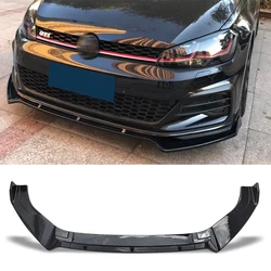 Front Bumper Splitter for Volkswagen Golf 7 MK7 Spoiler Protector Plate Lip Body Kit Carbon Surface 7.5 R GTI GTD 14 - 19