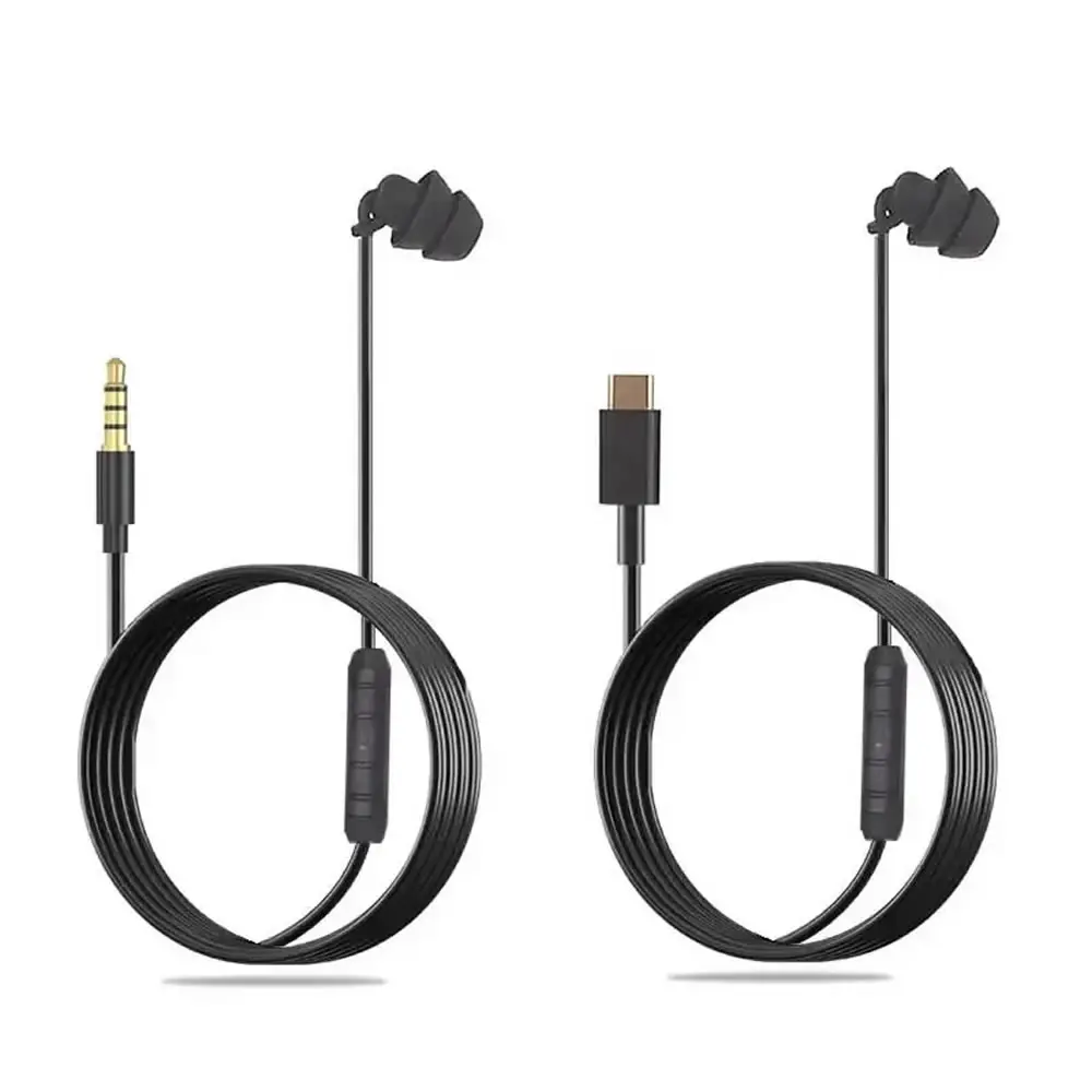 3.5mm/Type-c Wired Earbuds in Ear Wired Earphones with Mic Single Side Earphone Soft Silicone Wired Headset for Smart Phones MP3