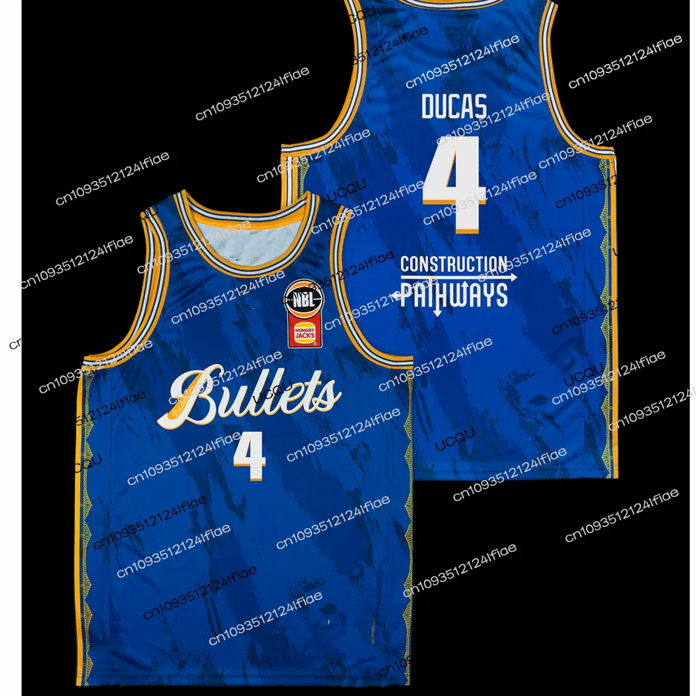 بريسبان الرصاص 25/26 المنزل كرة السلة جيرسي 2025 كرة السلة الأسترالية الكبار الرجال الرياضة سريعة الجافة سترة مروحة خاصة جيرسي كيت