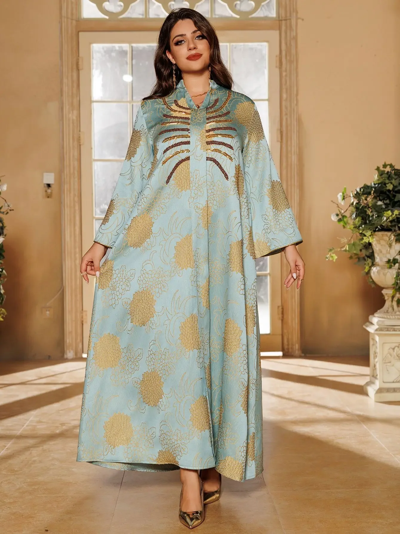 Eid Beading Muslim Dress Women Elegant Ramadan Party Long Dresses Robe Morocco Vestidos Largos Dubai Kaftan Islam Jalabiya 2025