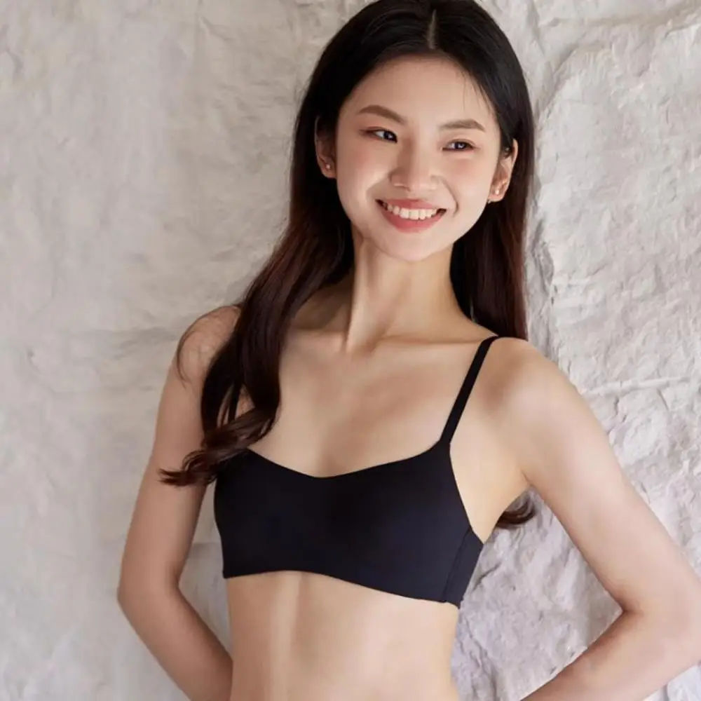 1 Piece Thin Cup Non-marking Female Small Breasts Gathered Up Support Anti-sagging Non-steel Ring Comfortable Breathable Bra