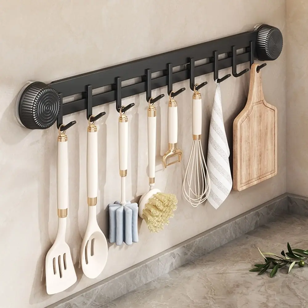 

5/7/9 Hooks Strong Suction Cup Hook Punch Free Carbon Steel Sundries Storage Hook Removable Wall Mounted Coat Hanger Bathroom