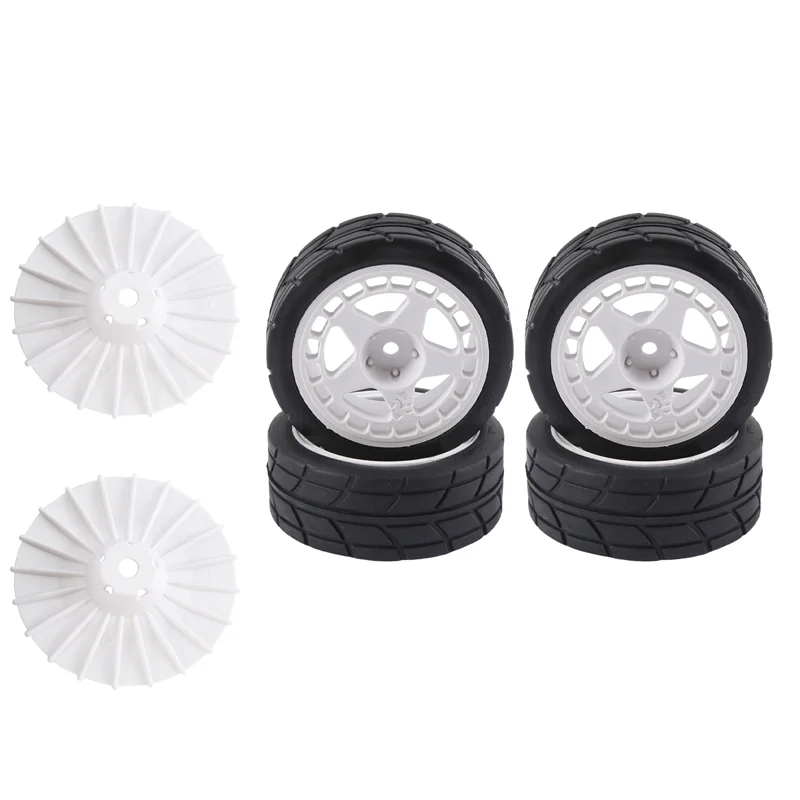 ABDE-4PCS 12Mm Hex 65Mm Rubber Tire Wheel Tyres For Tamiya XV-01 TT-01 TT-02 LC Racing PTG-2 HPI WR8 HSP 1/10 RC Car