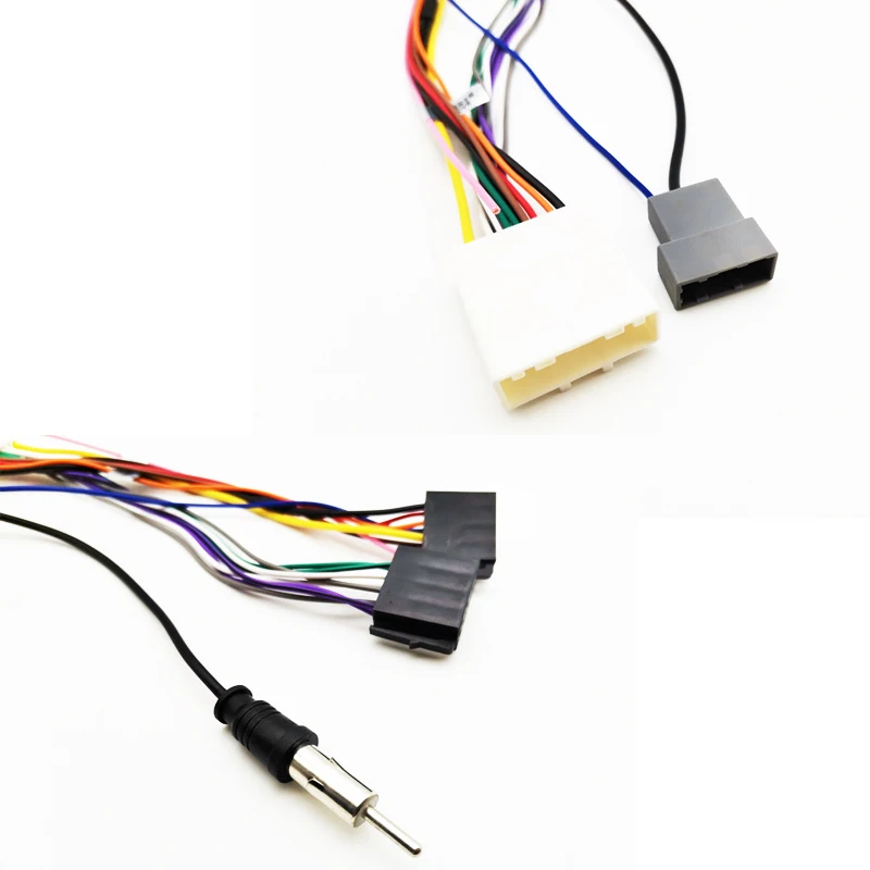 Arnés de cableado de Radio de coche, unidad principal de 20P, conector ISO, adaptador de Cable de enchufe de antena para Nissan Qashqai J10 Versa Cube Sentra x-trail