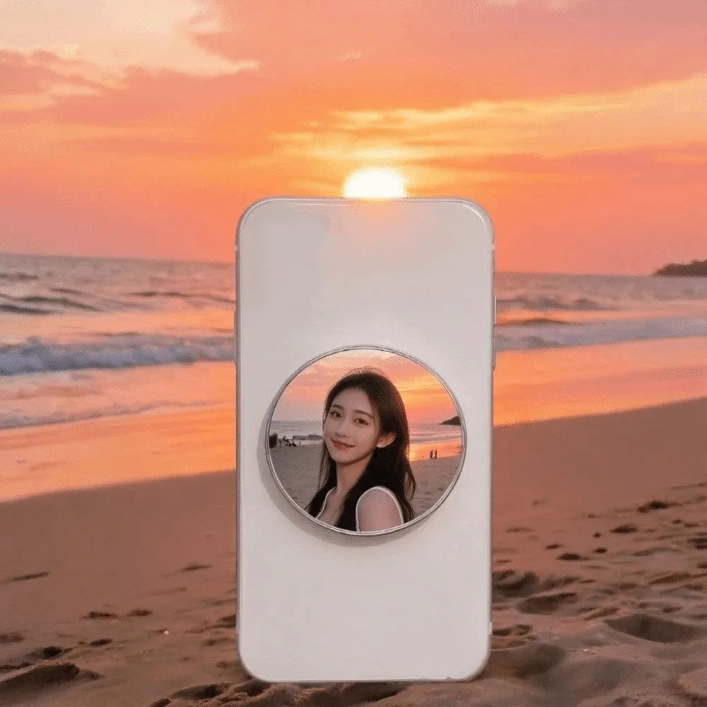 Miroir de selfie magnétique grand angle pour téléphone, miroir convexe rond créatif, mini miroir sphérique portable pour streaming
