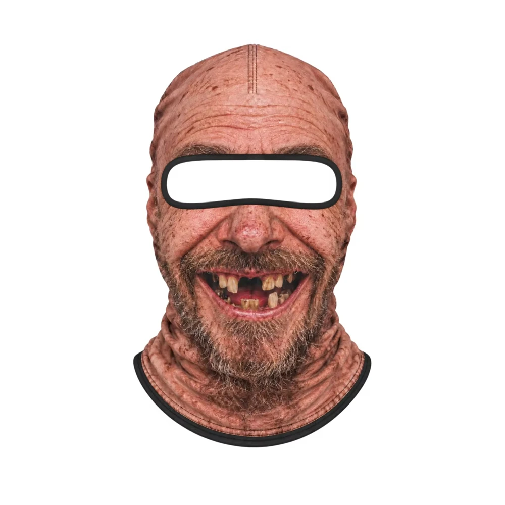 3D Printed Funny Old Man Ski Mask Realistic Face Balaclava Summer Winter Full Face Mask for Skiing Snowboarding Outdoor Sports - view 2
