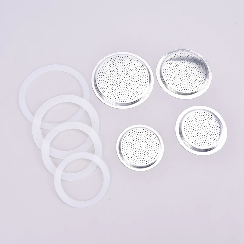 Stainless Steel Gasket Filter Plate High Strength With 4 Silicone Gel Ring Replacement Accessories For Home Kitchen Appliance