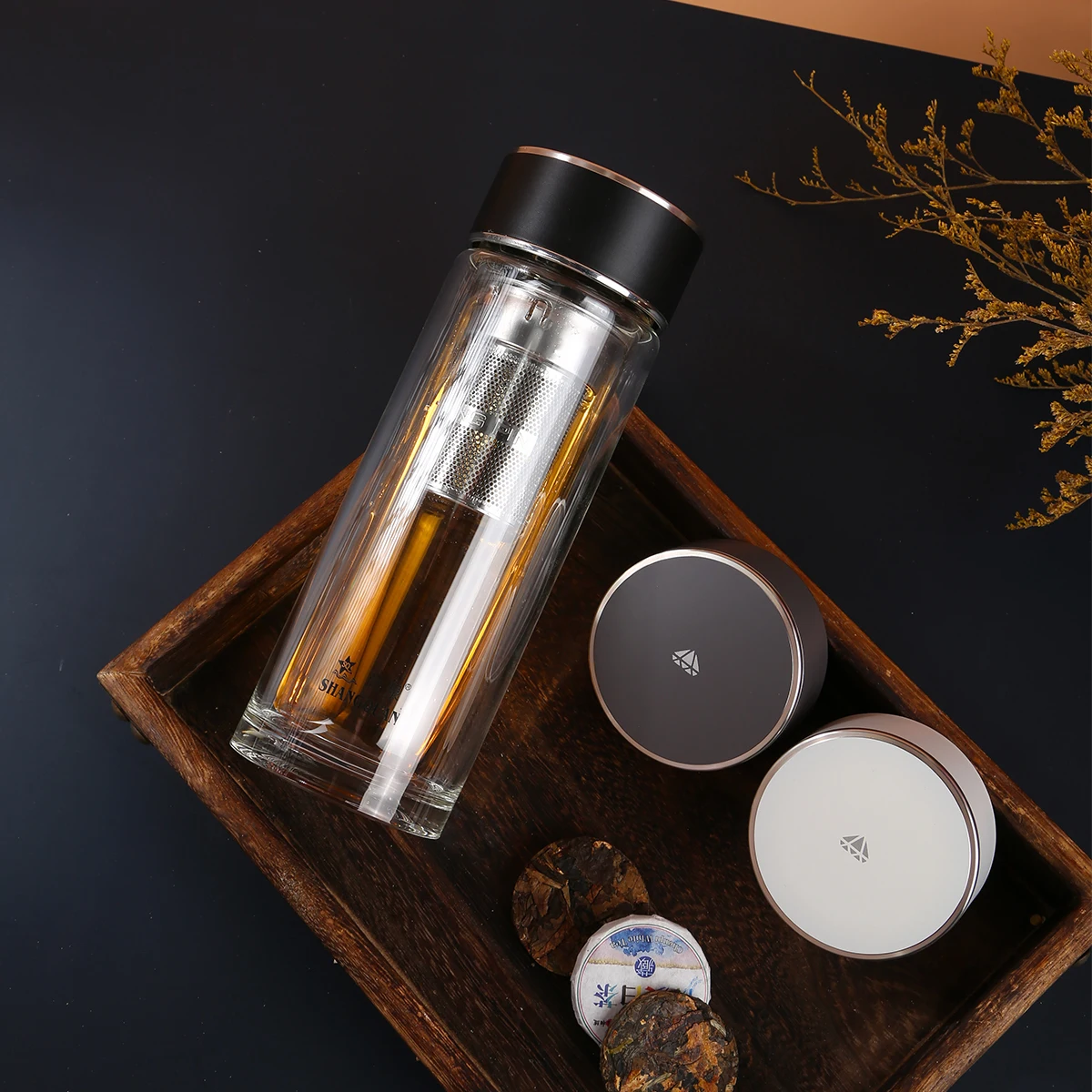 

Стеклянная бутылка для воды с ситечком для чая и магнитной крышкой для чашки, термостойкая чашка для воды, портативная герметичная офисная бытовая чайная чашка