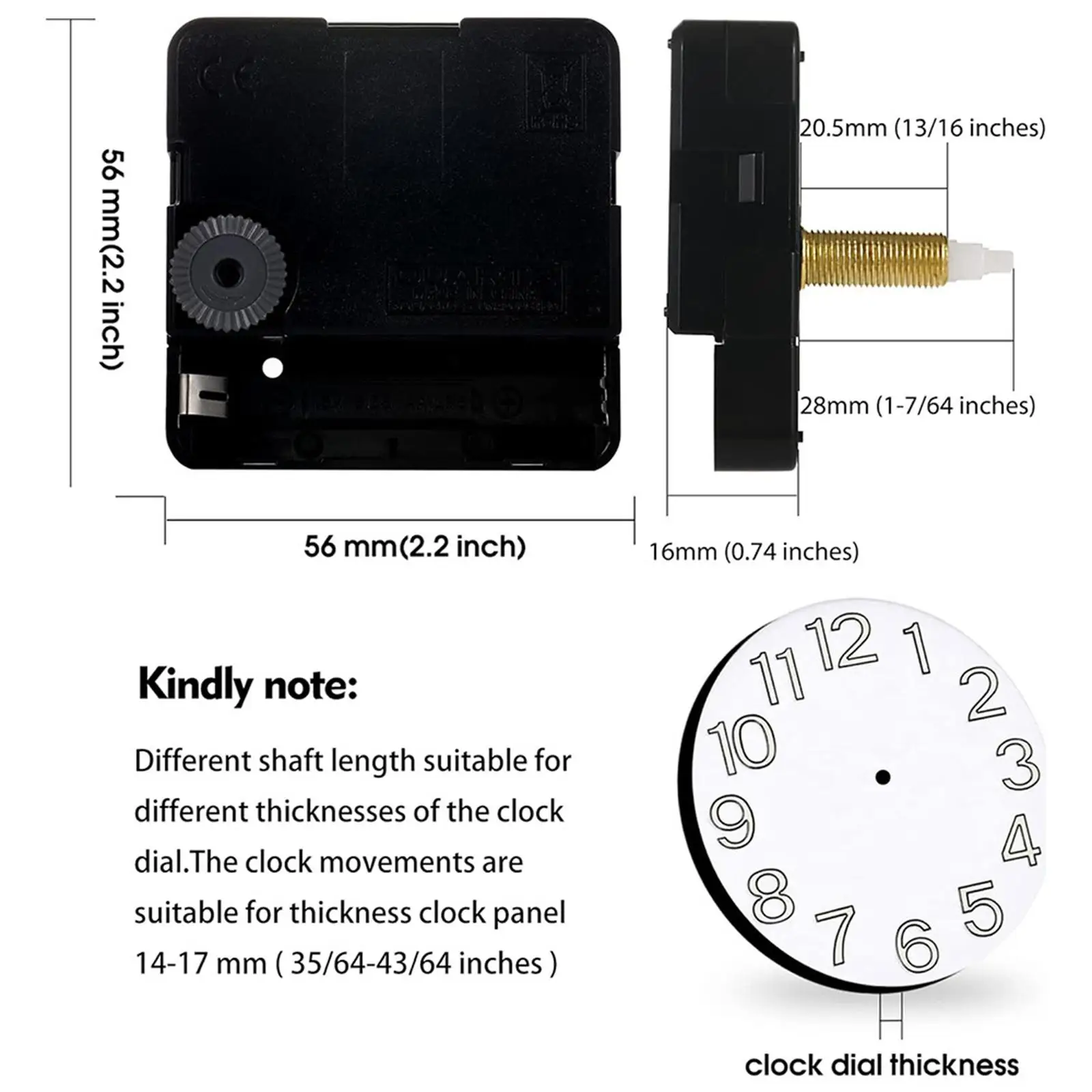 Clock Movement Mechanism Easy to Install Replacement for Wall Clock Repair Parts Silent Accurate Minute DIY Hardware