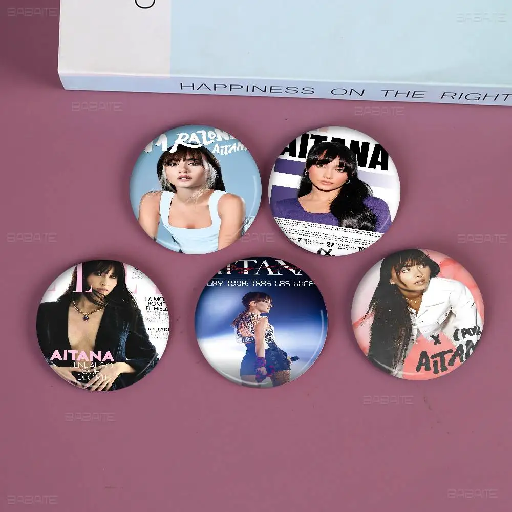 Aitana Ocanaes المغني فيلم لزجة صور دبابيس الإبداعية شارة مستديرة الهدايا دبابيس 32/44/58 مللي متر #1