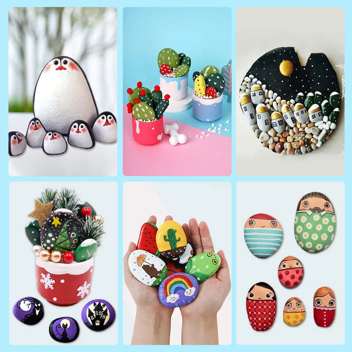 1Set DIY Painting Stones Natural Pebbles Smooth Needed Hand-Painted Rocks 8-10Cm Stones for Painting Creative Art