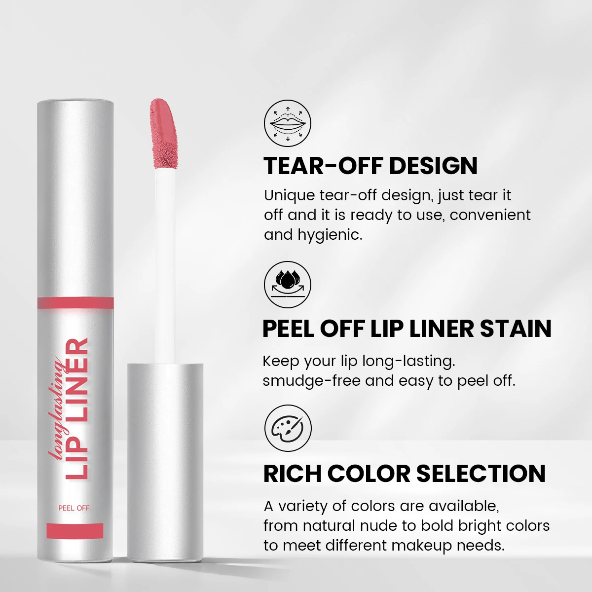 Tear Off Design Lip Liner, Create Custom Lip Line, Waterproof Matte Lip Tint, Long-lasting Easy To Peel High Color Rendering