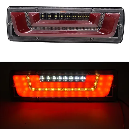 Imagen 2 del producto Luz trasera LED dinámica para camión, señal de giro, luces de freno trasero, lámpara de señal de marcha atrás, 12/24V, remolque, camión, autobús, caravana, Camper, 2 uds.