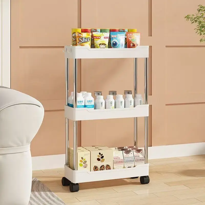 2026 3 Layer Rolling Bathroom Storage Cart With Wheels Multi-purpose Organizer for Bathroom Kitchen Office Utility
