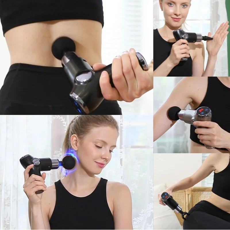 Smart Library Nieuwe Mini Fascia KH-515 USB Oplaadbare Draadloze Handmassage 32-speed LED Touchscreen Percussie Mu