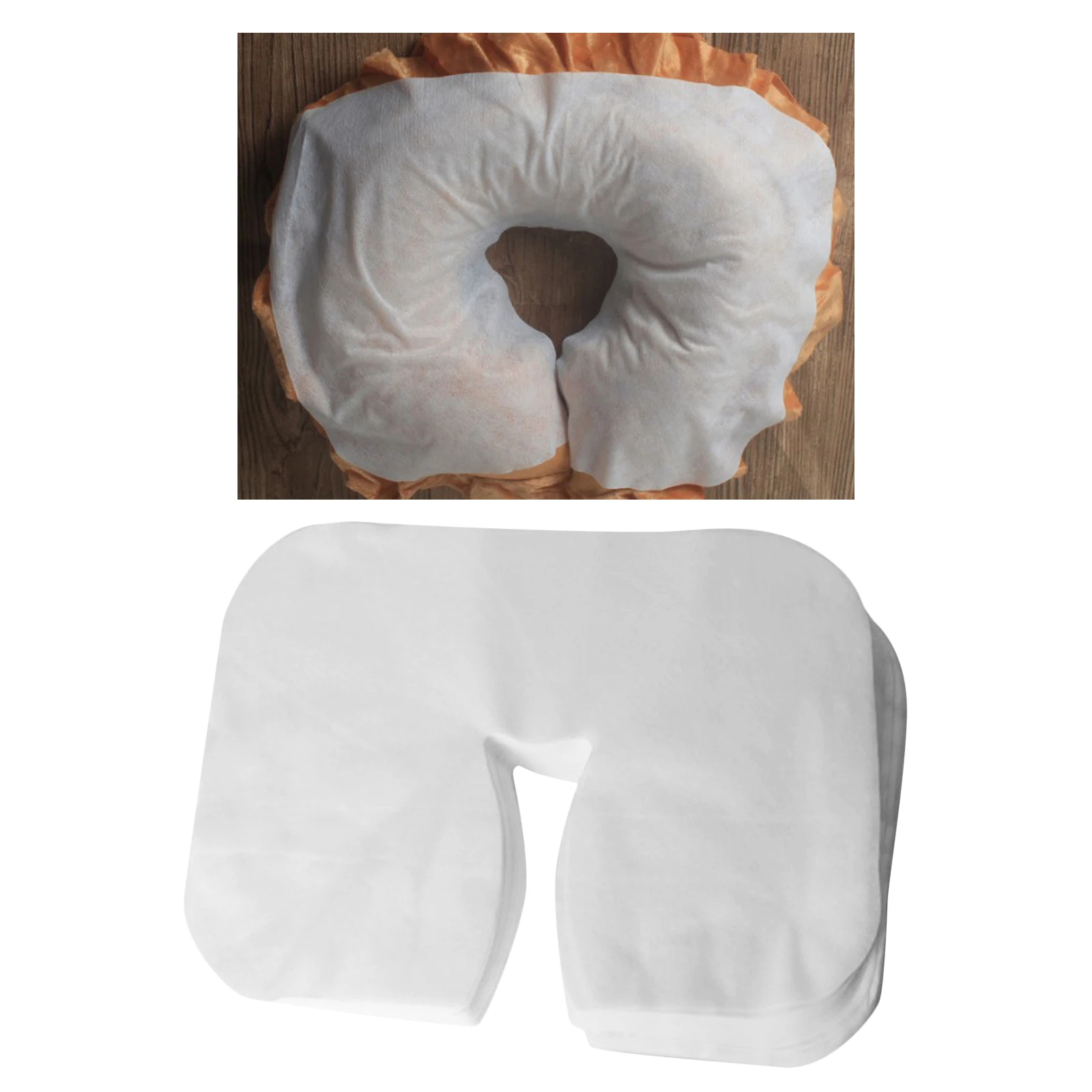 

Pack of 100 Disposable Massage Headrest Covers Face Pillow Cushion Cover, Face