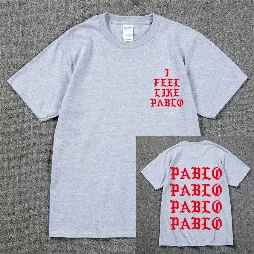 Kanye West Pablo T Shirt Men I Feel Like Paul Print Short Sleeves Anti Season Sporty T-Shirt Hip Hop Social Club Rapper Tee Tops