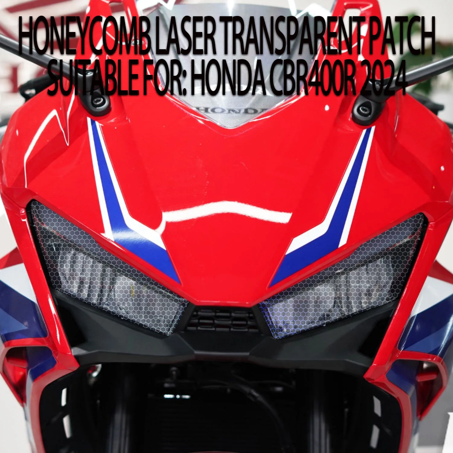 

For Honda CBR400R 2024 Headlight Decorative Honeycomb Laser Light Protector