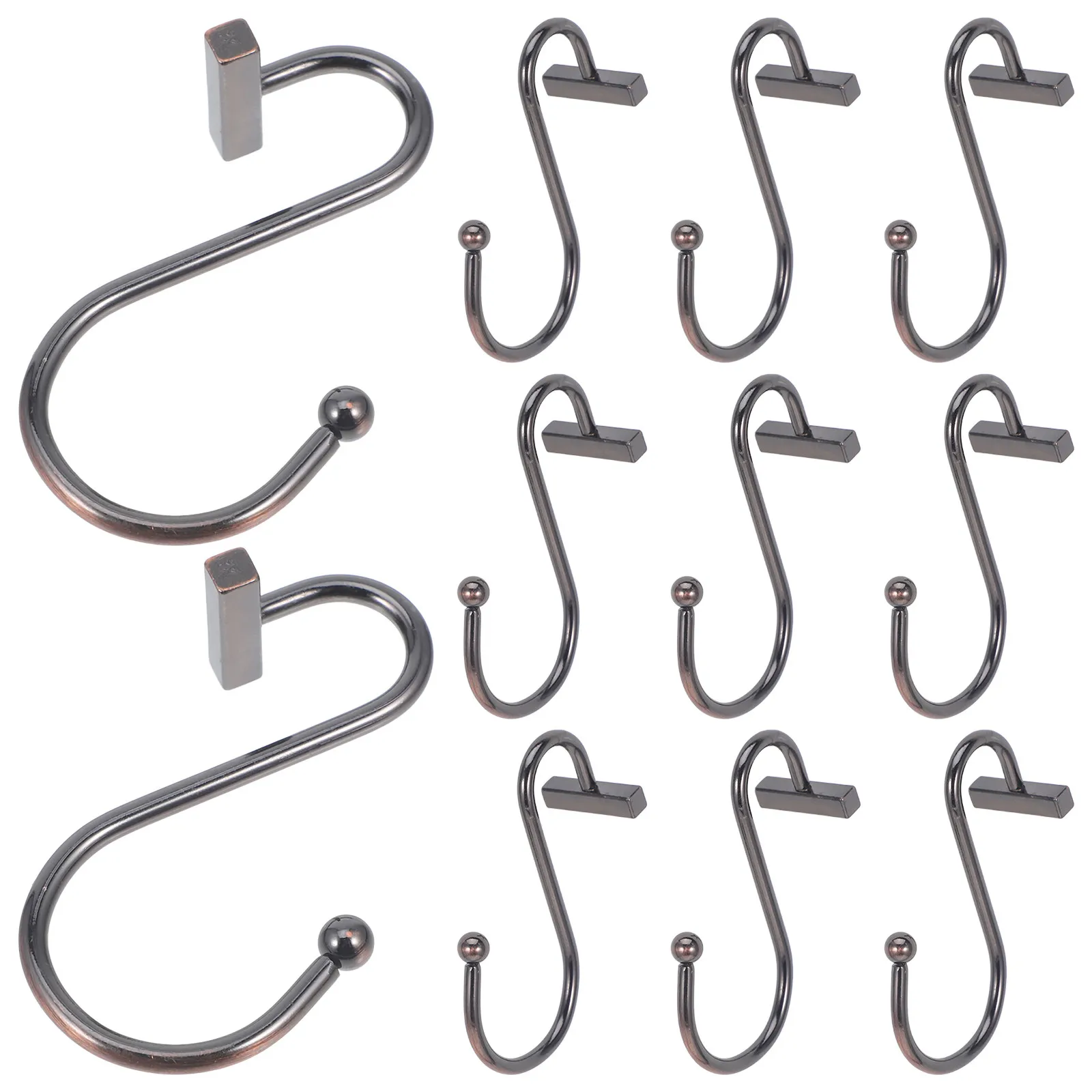 

12 шт. металлических крючков для штор, S-образные вешалки для душевых штанг, декоративные раздвижные крючки для ванной комнаты, сменные крючки для домашних штор