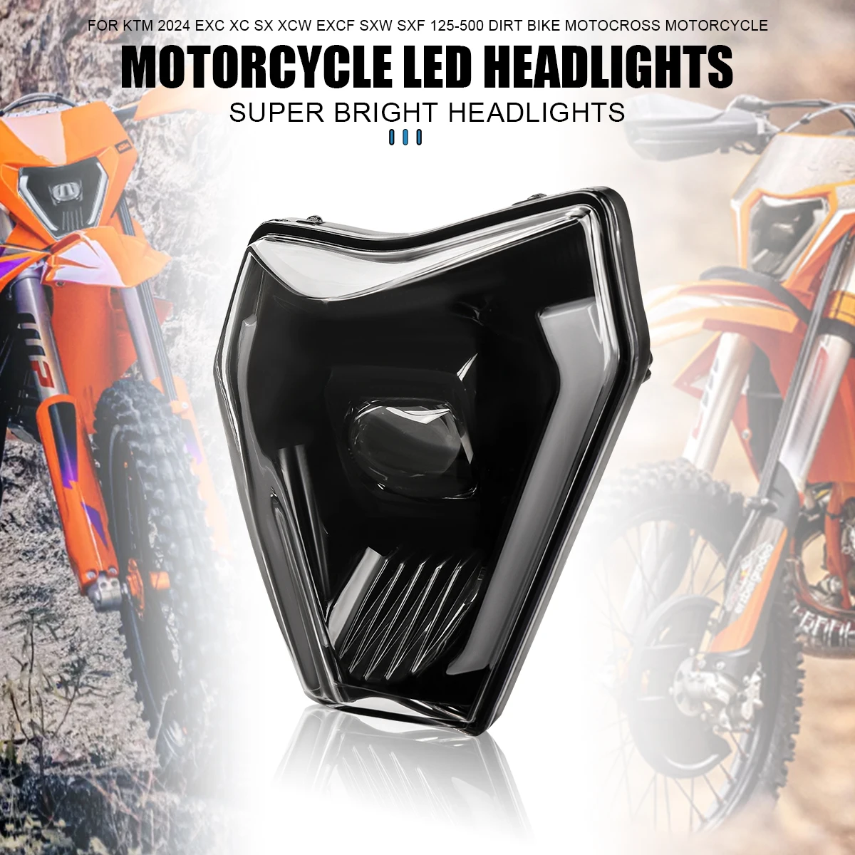 for KTM 150 250 300 EXC 250 450 500 EXC-F SIX DAYS 350 EXC-F 2024 Dirtbike LED Headlight Assembly High Low Beam DRL Accessories
