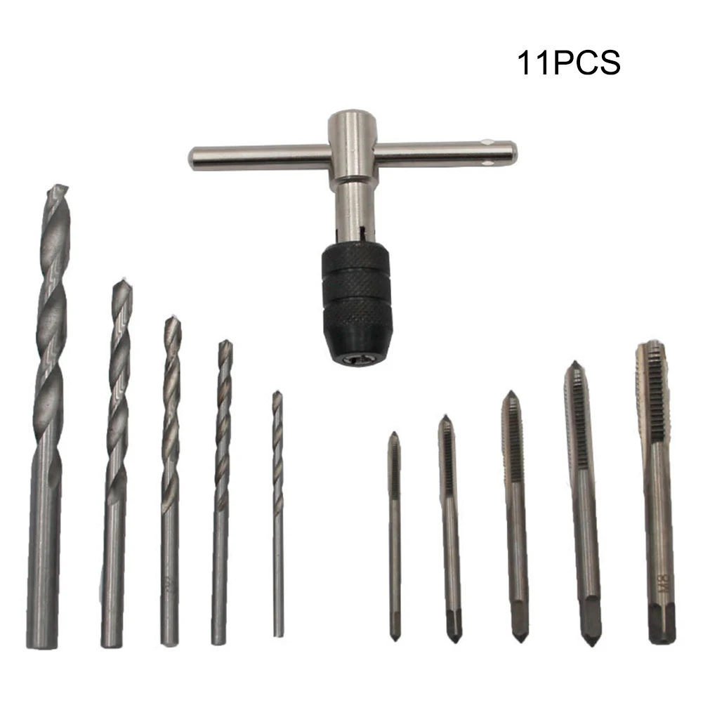 9/11 Piece T Handle Tap Wrench Set With FOR M3 FOR M8 FOR Taps And 4 Natural Portable T Tap Wrench Handle Hand Tools