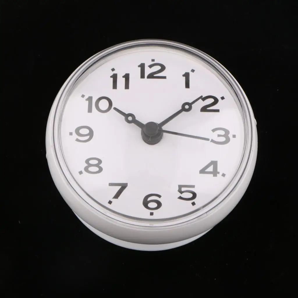 Sucker Clock Waterproof Mini Bathroom Wall Clock with Durable Silicone Material for Damp Places