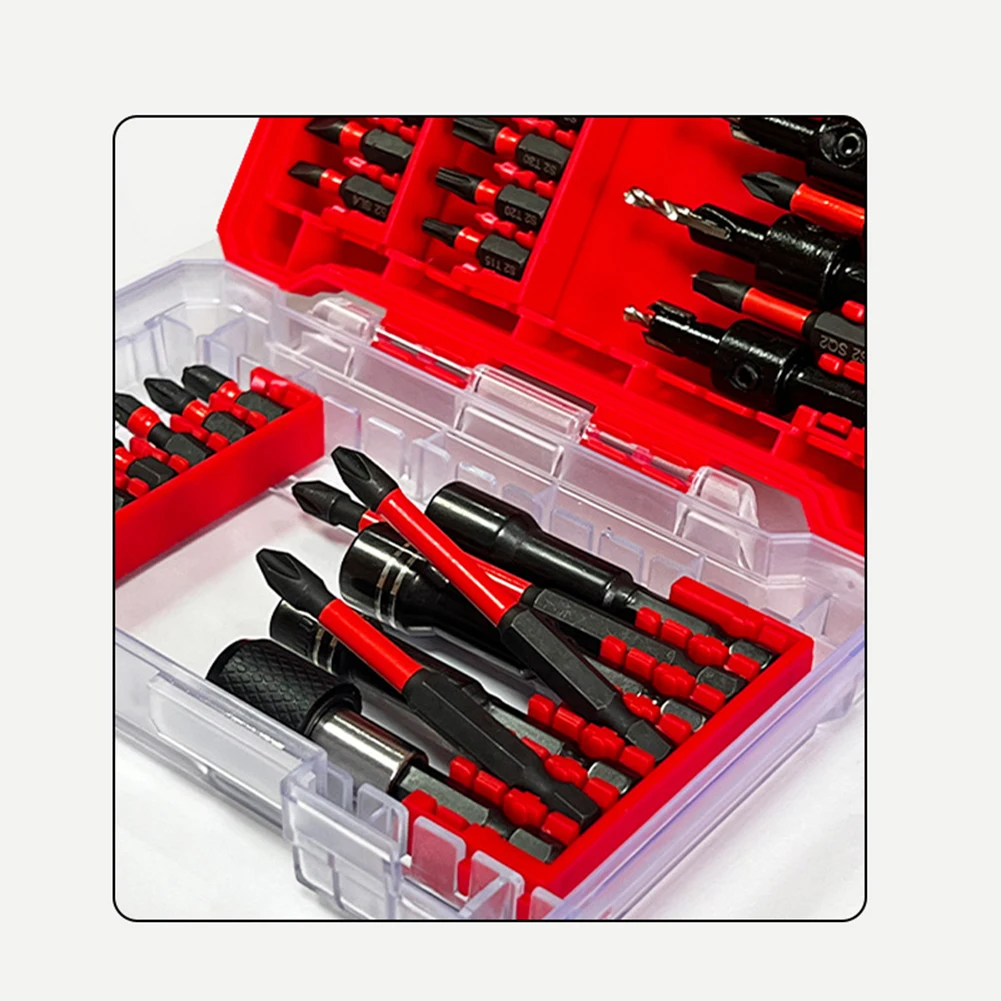 Electronics Assembly Driver Bit Kit Precision Bit Set Double-layer Transparent Case Labeled Size Markings For Power Drills