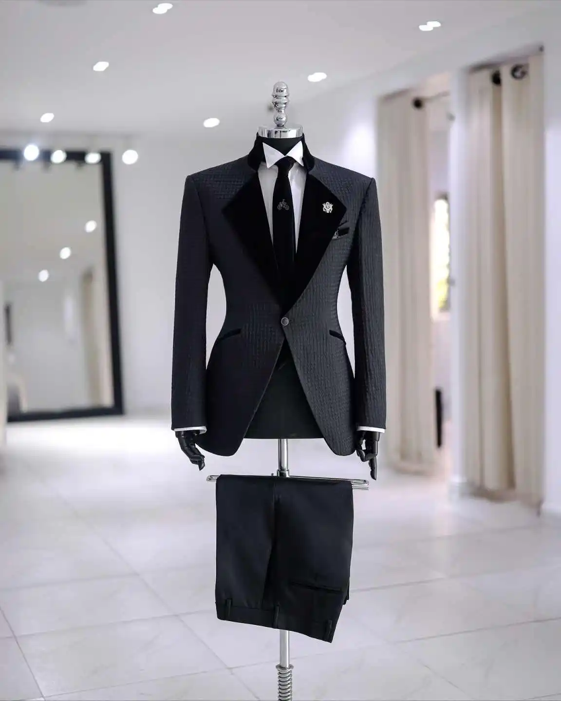 الزفاف الرسمي البدلات الرسمية 2 قطعة مجموعة سترة السراويل الرجال البدلة الكلاسيكية واحدة الصدر مساء حفلة الأعمال الحلل مخصصة