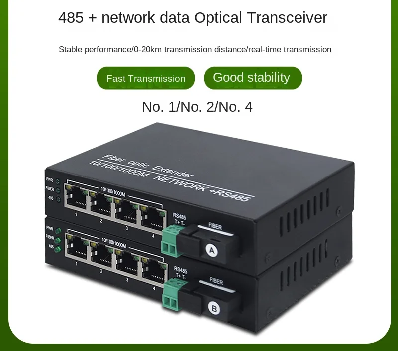 Optical transmitter and receiver 1, 2, 4 bidirectional data channels, 100 Gigabit audio, 1 telephone lamp terminal equipment