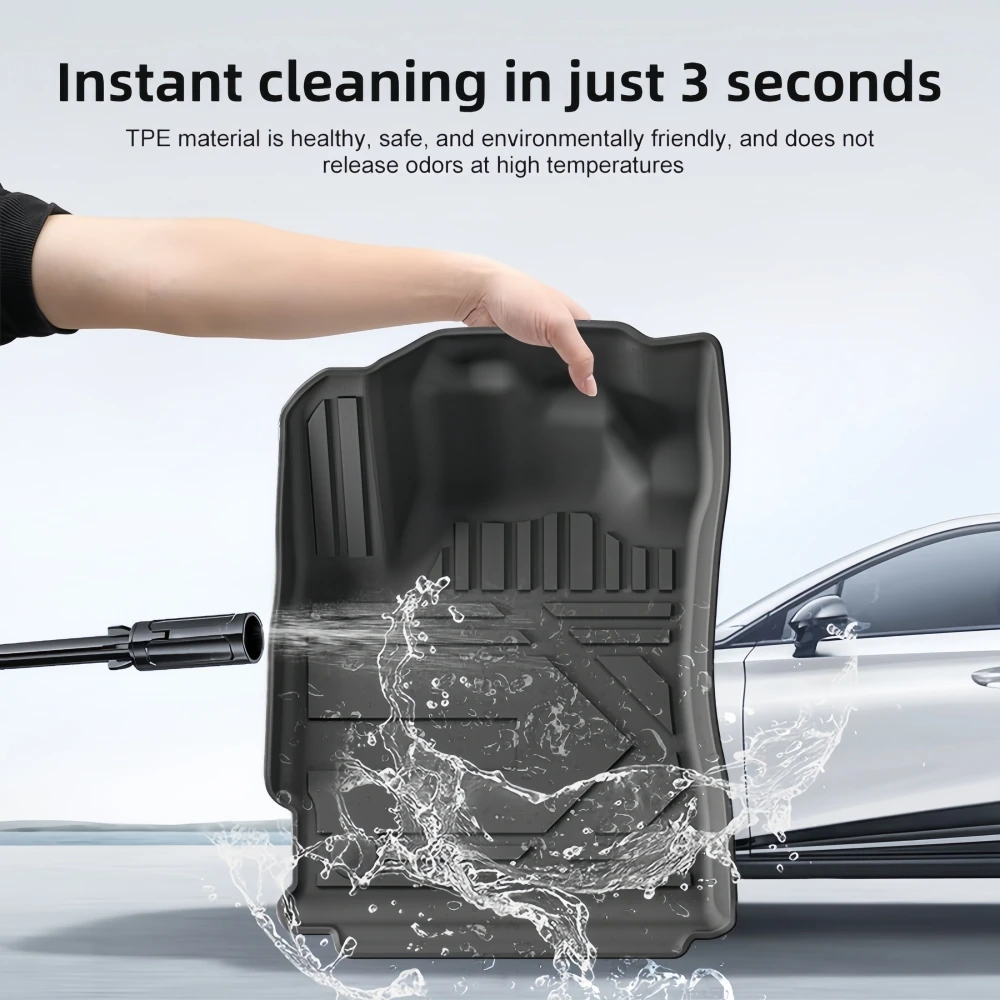 Für Dacia Sandero 2020-2025 Fußmatten Kofferraummatte Gepäckraummatte Wasserdichter Rutschfester Teppich TPE Bodenbelag Linkslenker – Detail 6